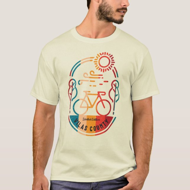 Retro Vilas Landkreis Radweg. T-Shirt (Vorderseite)