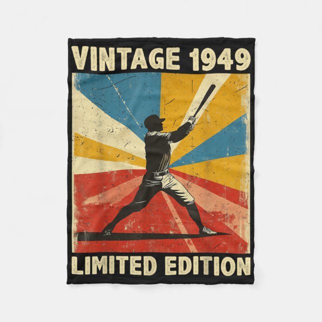 Retro Vintag 1949 Baseball Lover Limited Edition Fleecedecke (Vorderseite)