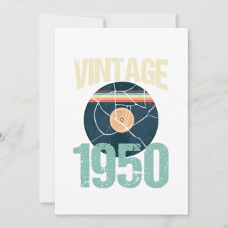 Retro Vintag 1950 70. Geburtstagsrekord Vinyl Vin Einladung