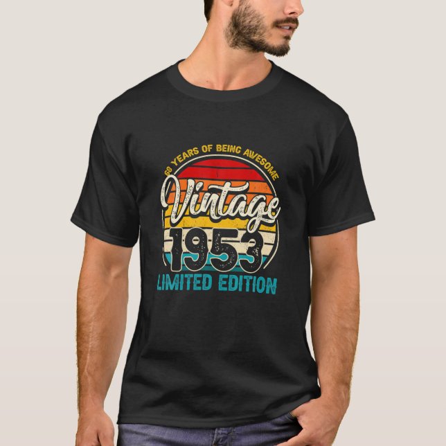 Retro Vintag 1953 Funny 68. Geburtstag T-Shirt (Vorderseite)
