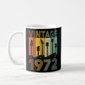 Retro Vintag 1972 Gitarrist 1972 Geburtstagsgitarr Kaffeetasse