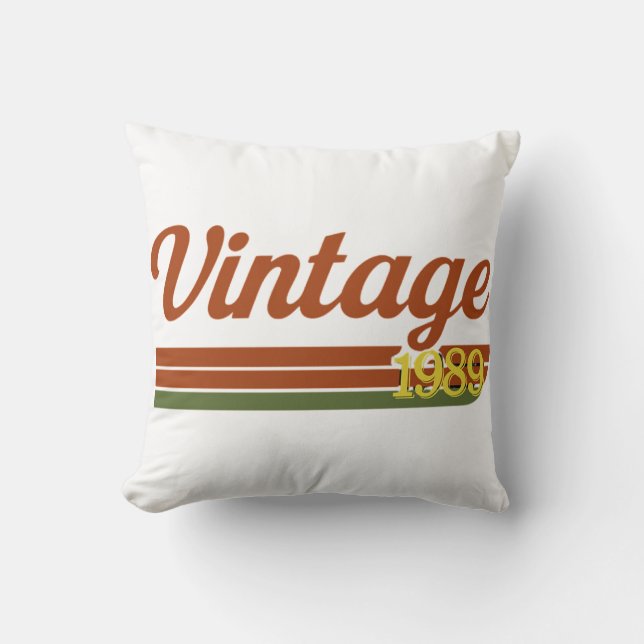 Retro Vintag 1989 Typografie Kissen (Vorderseite)