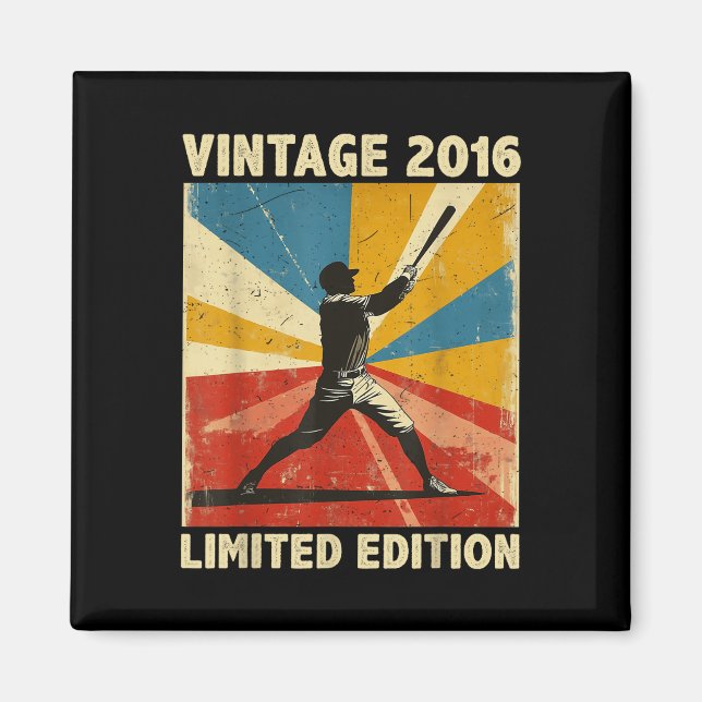 Retro Vintag 2016 Baseball Lover Limited Edition Magnet (Vorne)