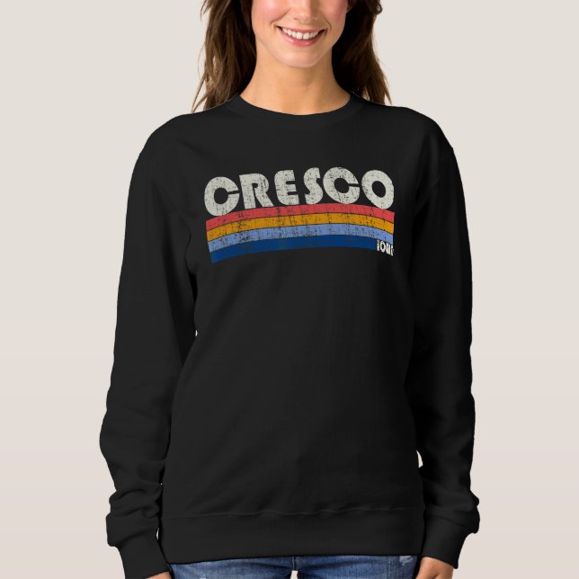 Retro Vintag 70er 80er Style Cresco Iowa Sweatshirt (Vorderseite)