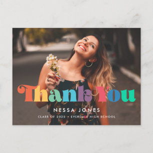 Retro Vintag 70er Abschluss Danke Foto Postkarte