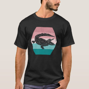 Retro Vintag Alligator Silhouette Wildtiere T-Shirt