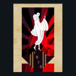 Retro Vintag Art Deco 1938 Frau Poster<br><div class="desc">Stilvolles Vintages Art Deco Poster mit weiblichem und dekorativem Hintergrund.</div>