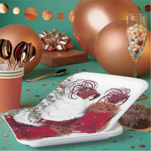 Retro Vintag Art Deco Pappteller