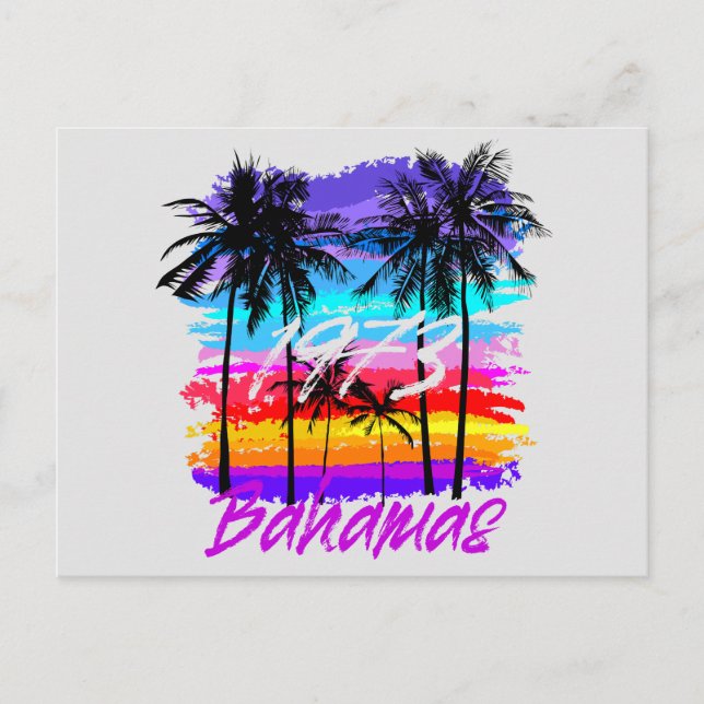 Retro Vintag Bahamas Postcard Aussichtskarte Postkarte (Vorderseite)