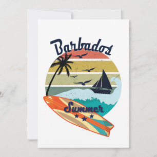 Retro Vintag Barbados Geschenk Sommerurlaub Karte