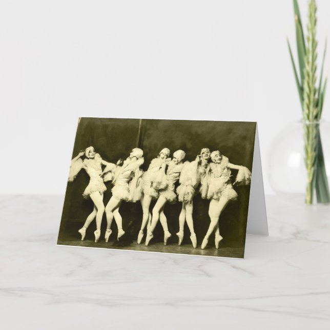 Retro Vintag Beautiful Dancing Women Ballet Tanz Karte (Vorderseite)