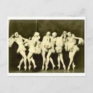Retro Vintag Beautiful Dancing Women Ballet Tanz Postkarte