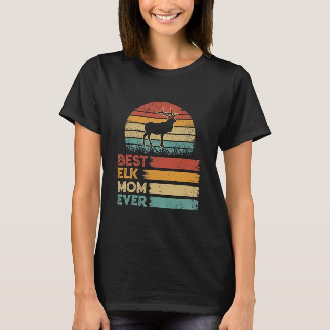 Retro Vintag Best Elk Mama Ever Shirts Tiere (Vorderseite)