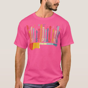 Retro Vintag Best Stepdad je Guitar Lover Guita T-Shirt