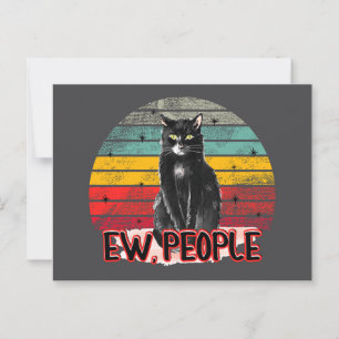 Retro Vintag Black Cat Ew People Postkarte