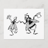 Retro Vintag Black & White Niedlich Funny Bug Wedd