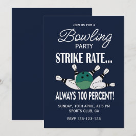 Retro Vintag Bowling Birthday Party Einladung