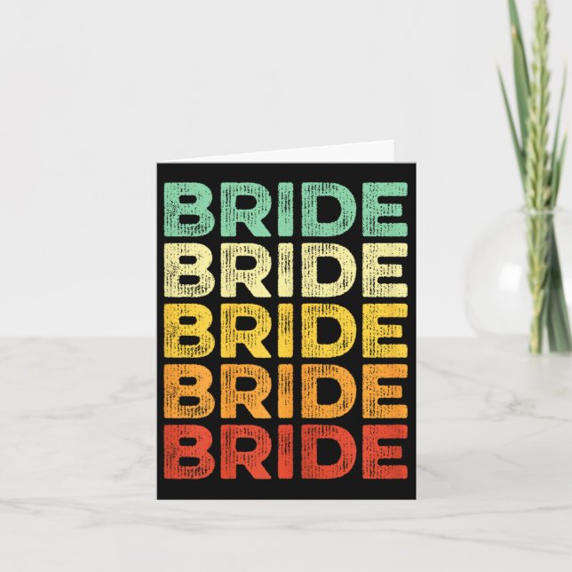 Retro Vintag Bride Future Fiancée Verlobung Bach Karte (Vorderseite)
