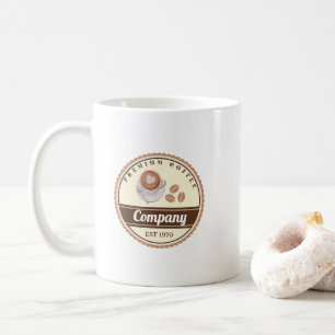 Retro Vintag Brown Premium Logo Diner Kaffeetasse