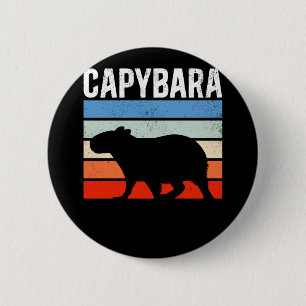 Retro Vintag Capybara Süße Tier Button