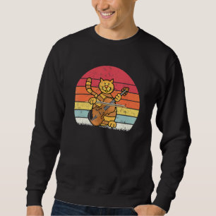 Retro Vintag Cat Cello Festival Cappella Santa Mar Sweatshirt