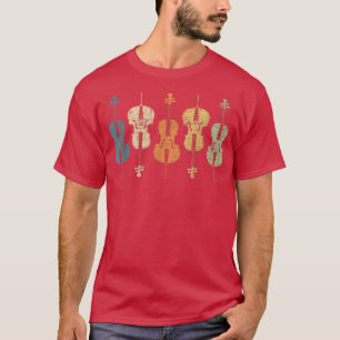 Retro Vintag Cello Player Cellist Musician Classi T-Shirt