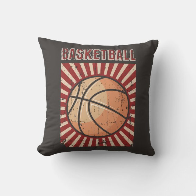 Retro Vintag Classic Grunge Basketball Kissen (Vorderseite)
