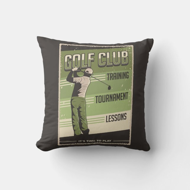 Retro Vintag Classic Grunge Golf Swing Kissen (Vorderseite)