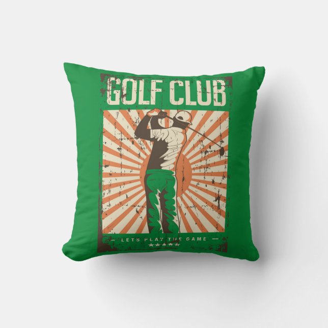Retro Vintag Classic Grunge Green Golfer Kissen (Vorderseite)