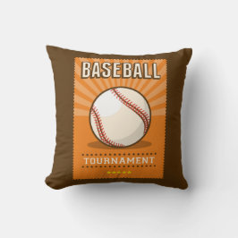 Retro Vintag Classic Grunge Orange Baseball Kissen
