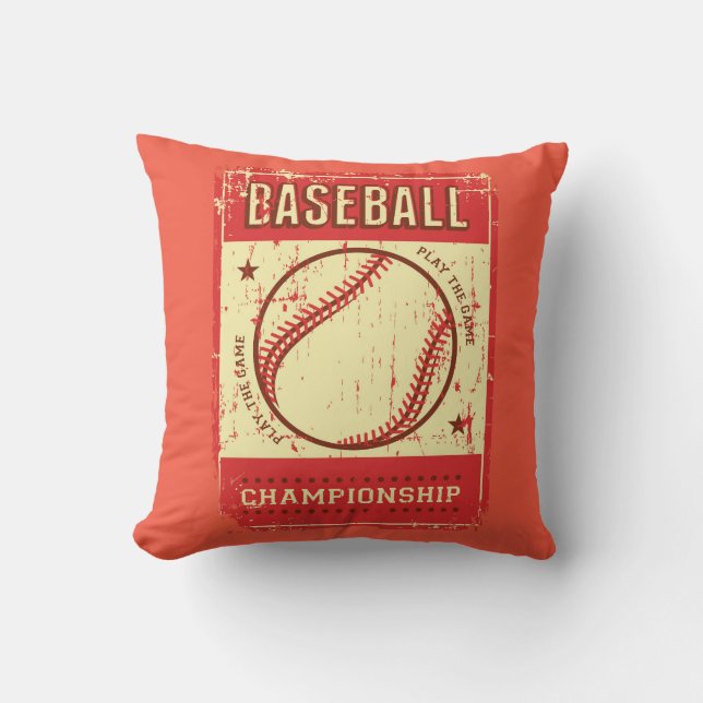 Retro Vintag Classic Grunge Pink Baseball Kissen (Vorderseite)