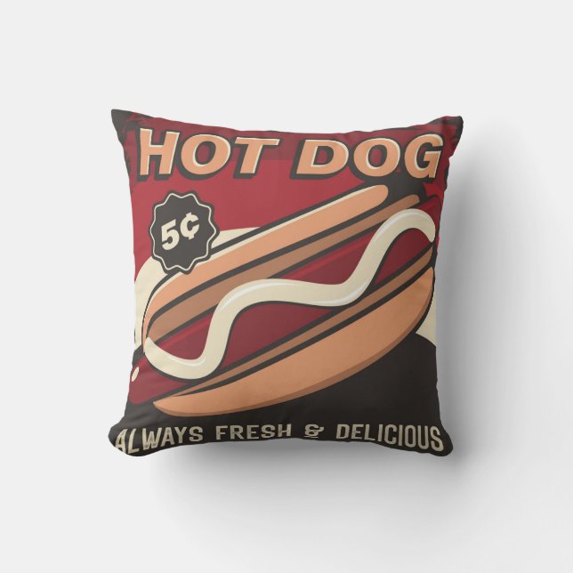 Retro Vintag Classic Grunge Roter Hund Kissen (Vorderseite)
