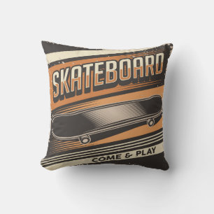 Retro Vintag Classic Skateboard spielt ab Kissen