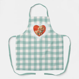 Retro Vintag Coquette Baby Animals Dog Gingham Schürze