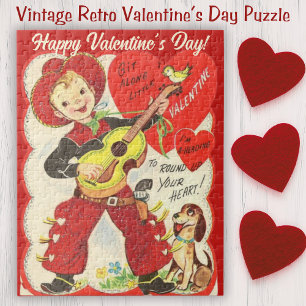 Retro Vintag Cowboy mit Guitar Valentinstag