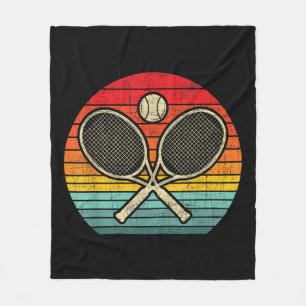 Retro Vintag Crossed Tennis Racket - Sporthafen Fleecedecke