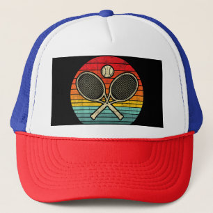 Retro Vintag Crossed Tennis Racket - Sporthafen Truckerkappe