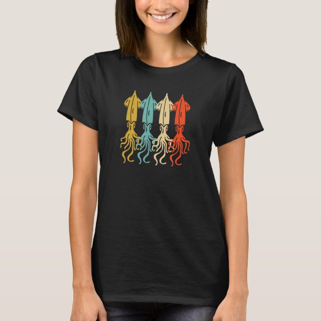 Retro Vintag Cuttlefish T-Shirt (Vorderseite)
