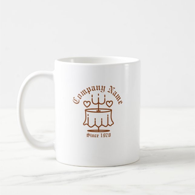 Retro Vintag Diner Liebe Tafelbraun Symbol Kaffeetasse (Links)