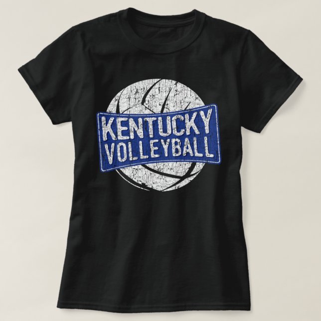 Retro Vintag Distressed Kentucky Volleyball Graph T-Shirt (Design vorne)