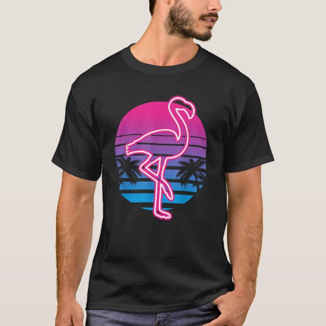 Retro Vintag Flamingo Bird Lover Summer T-Shirt (Vorderseite)