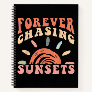 Retro Vintag Forever Jagen Sunsets Sommerferien Notizbuch