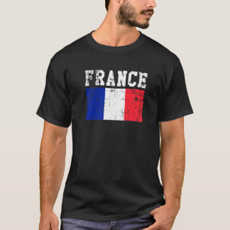 Retro Vintag Frankreich Flaggen Französisch Roots T-Shirt