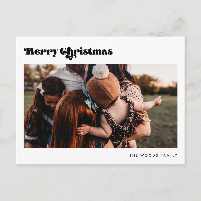 Retro Vintag Frohe Weihnachten 2 Foto (Vorderseite)