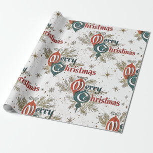 Retro Vintag Frohe Weihnachten Geschenkpapier