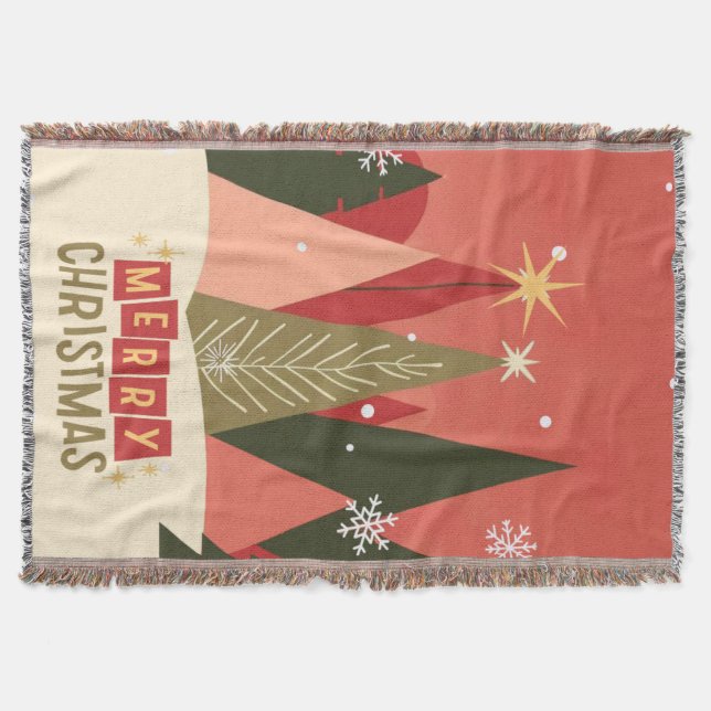 Retro/Vintag Frohe Weihnachtsbaum Decke (Vorderseite)