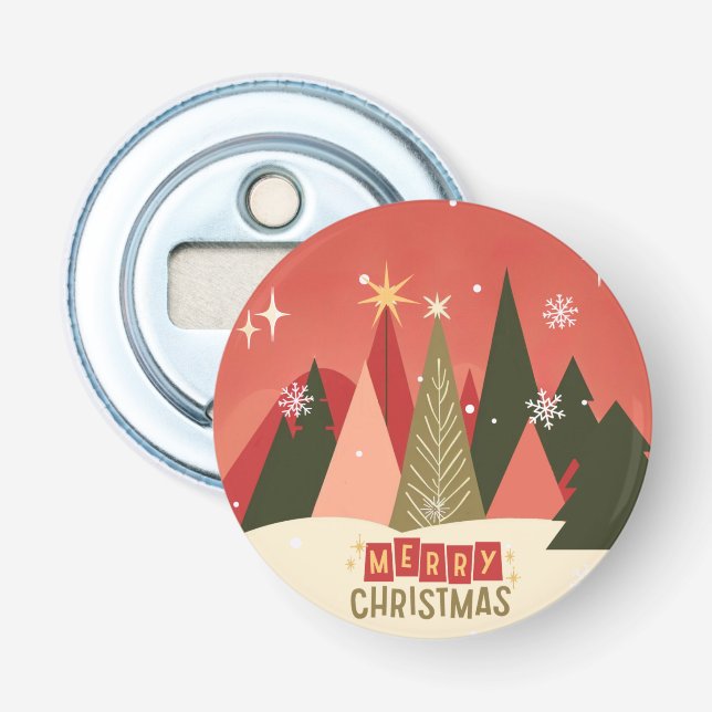 Retro/Vintag Frohe Weihnachtsbaum Flaschenöffner (Vorderseite)