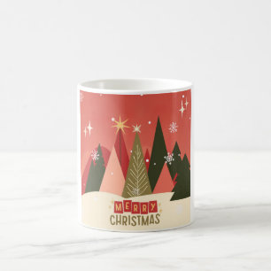 Retro/Vintag Frohe Weihnachtsbaum Kaffeetasse