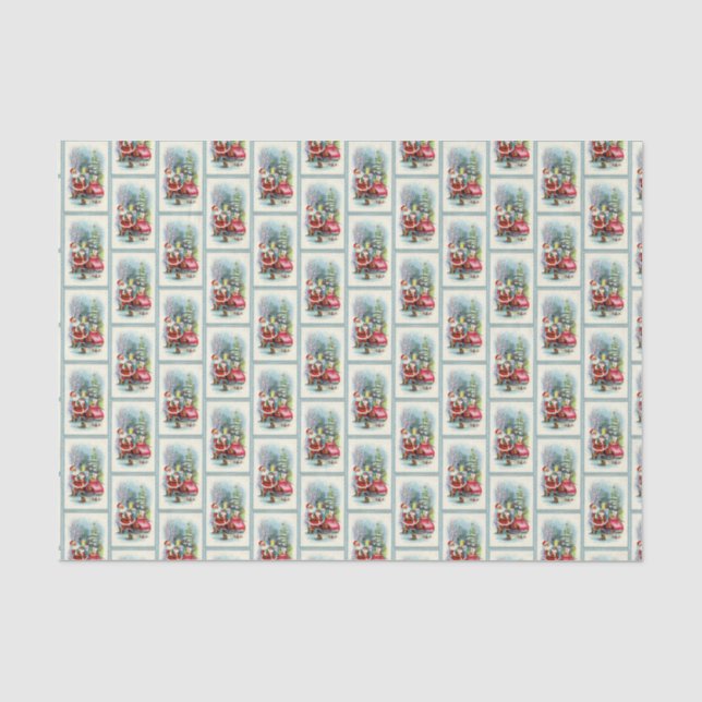 Retro Vintag gekachelt Weihnachten Weihnachten Seidenpapier (Vorderseite)
