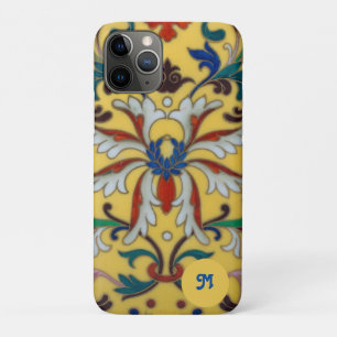 Retro Vintag Gelbblüte Botanisch Mit Monogramm Case-Mate iPhone Hülle